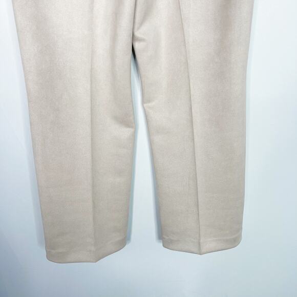 New Ann Taylor 12P Pink Faux Suede Side Zip Straight Leg Pant Trousers Empire - Picture 7 of 12